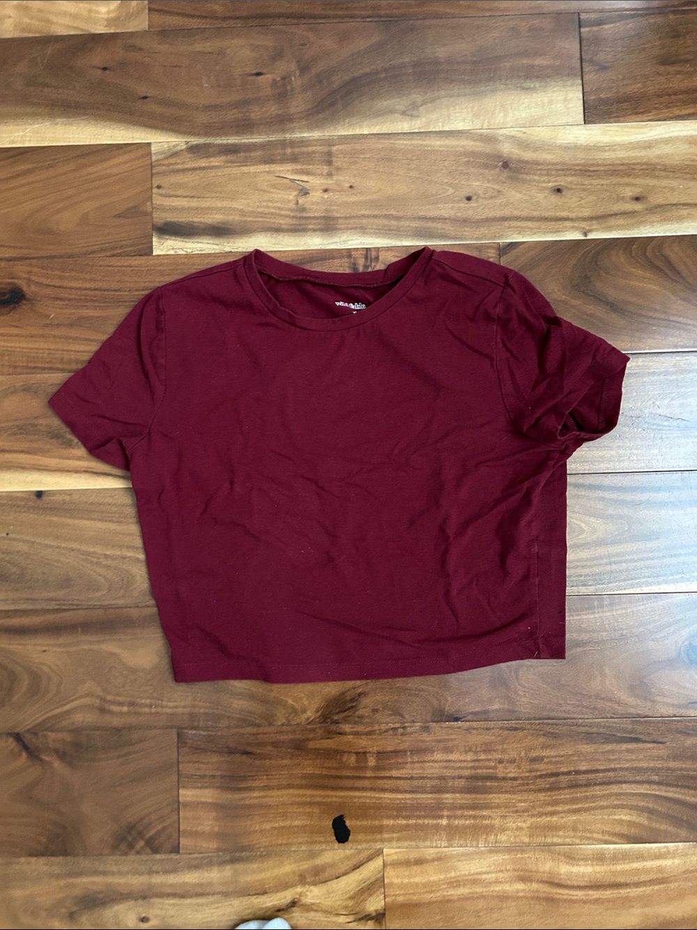 wild fable Maroon Crewneck Short-Sleeve Crop Top